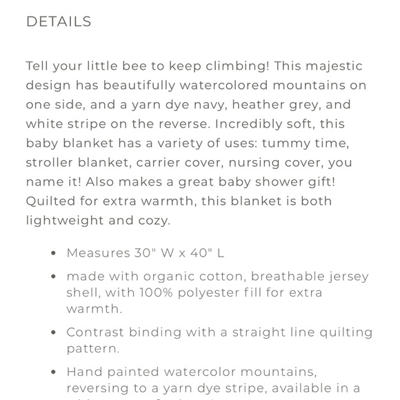 Burt’s Bees Reversible Blanket - Picture 5 of 6